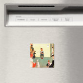 Bij het eten door Norman Rockwell Magneet (Insitu (Vaatwasser))