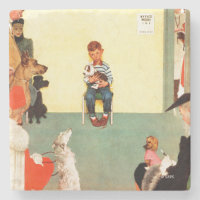 Bij het eten door Norman Rockwell