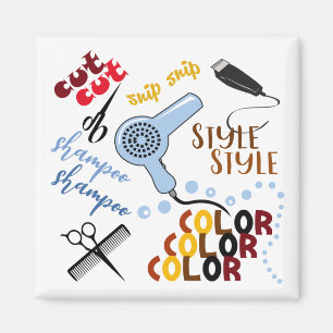 Bij het haarsalon magneet