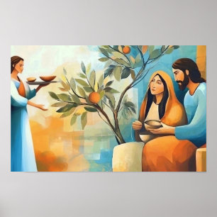 Bij het huis van Martha en Maria Poster