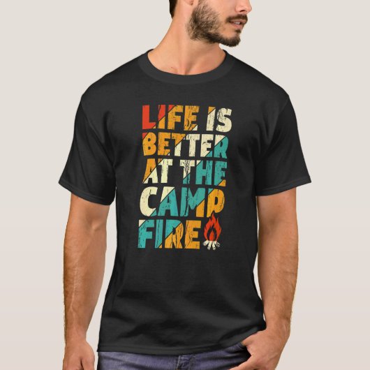 Bij het kampvuur  Camping Vitange T-shirt (Voorkant)