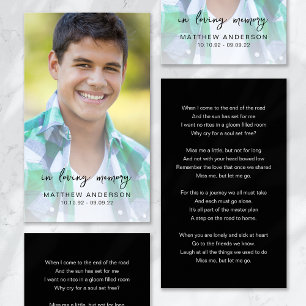 Bij het liefhebben van Memory Photo Memorial Poem  Visitekaartje