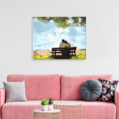 Bij het meer canvas afdruk (Insitu (Woonkamer))