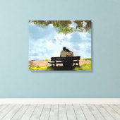 Bij het meer canvas afdruk (Insitu (Houten vloer))