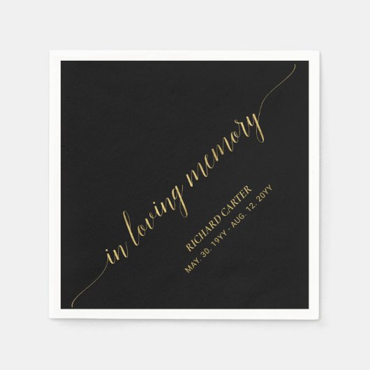 Bij het opslaan van geheugen | Elegant Gold Script Servet (Voorkant)