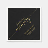 Bij het opslaan van geheugen | Elegant Gold Script Servet (Voorkant)