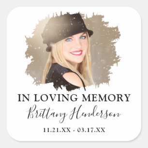 Bij het opslaan van geheugen Foto Memorial Squar Vierkante Sticker