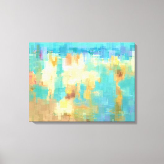 Bij het strand Modern Blockism Abstract kunstwerk Canvas Afdruk (Voorkant)