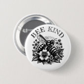bij | " Honey and Flowers Quote Ronde Button 5,7 Cm (Voorkant /achterkant)
