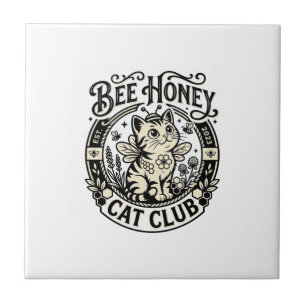 Bij Honey Kat Grappige Kat Grafisch - Bij Honey Ka Tegeltje