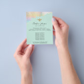 bij-honingraat op munt achtergrond flyer (Hand)