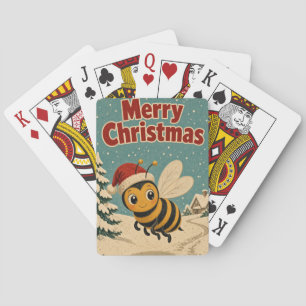 Bij Kerstmis bijen sneeuwpad dier Pokerkaarten
