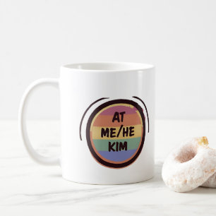 Bij ME/HE KIM Pronoun Rainbow Circle LGBTQ+ Pride Koffiemok