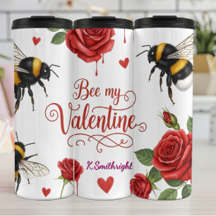 Bij Mijn Valentijnsdag Rozen Harten Thermosbeker