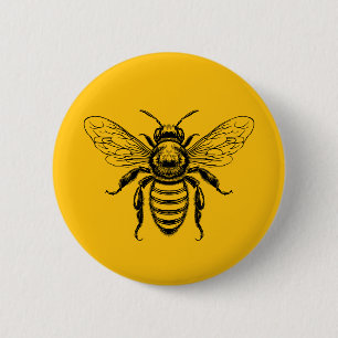 Bij op maat gemaakte kleur honingbij ronde button 5,7 cm