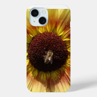 Bij op zonnebloem telefoonhoesje