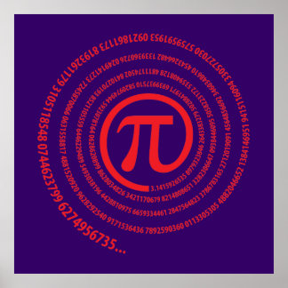 Bij Pi-teken, spiralversie Poster