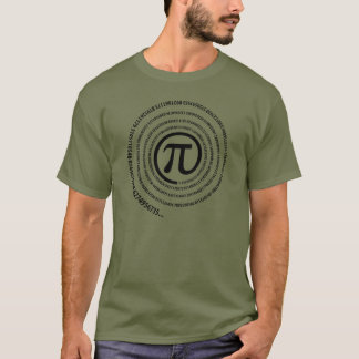 Bij Pi-teken, spiralversie T-shirt