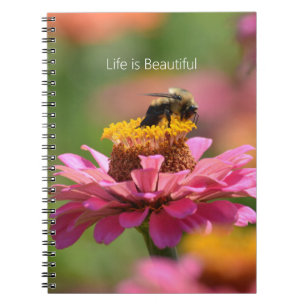 Bij Pink Zinnia Bloementuin (mijn fotografie) Notitieboek