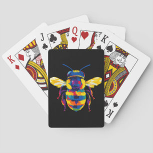 Bij Portret Illustratie Aquarel Schilderij Pokerkaarten