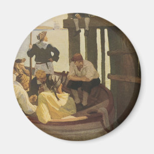 Bij Queen's Ferry door NC Wyeth, Oude Piraten Magneet