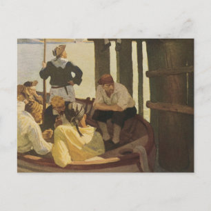 Bij Queen's Ferry door NC Wyeth, Vintage Piraten Briefkaart