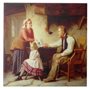 Bij Schande, 1875 (olie op canvas) Tegeltje