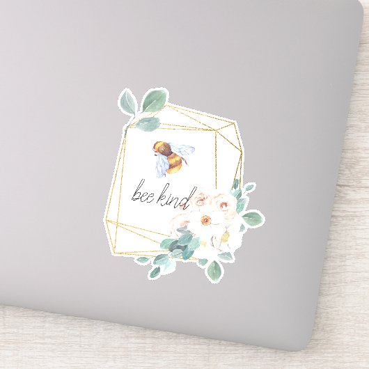 bij | Schattige Bumble Bee Waterverf Quote Sticker (Detail)