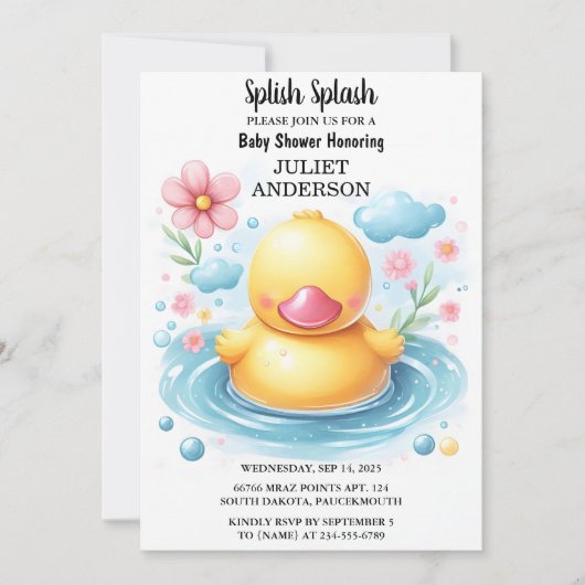 Bij Speelgoed Pool Foam Bash Twin Rubber Duck Baby Kaart (Voorkant)