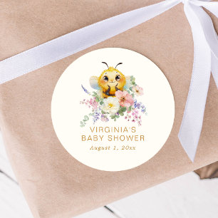 Bij sticker voor babyshower over bijen
