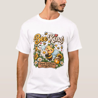 Bij T-Shirt-ontwerp met Spreid Vriendelijkheid en  T-shirt