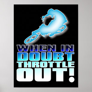 Bij twijfel vol gas Dirt Bike Motocross Pos Poster