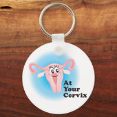 Bij uw Cervix Funny Uterus Sleutelhanger (Voorkant)
