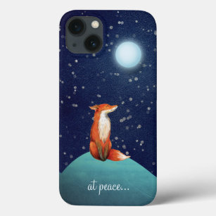 bij vrede ~ Charming Fox zit onder een volle maan iPhone 13 Hoesje