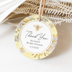 Bij wilde bloemen bruidsshower cadeautag bedankjes labels