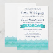 Bij Zee Nautical Sla de data op Save The Date (Voorkant / Achterkant)