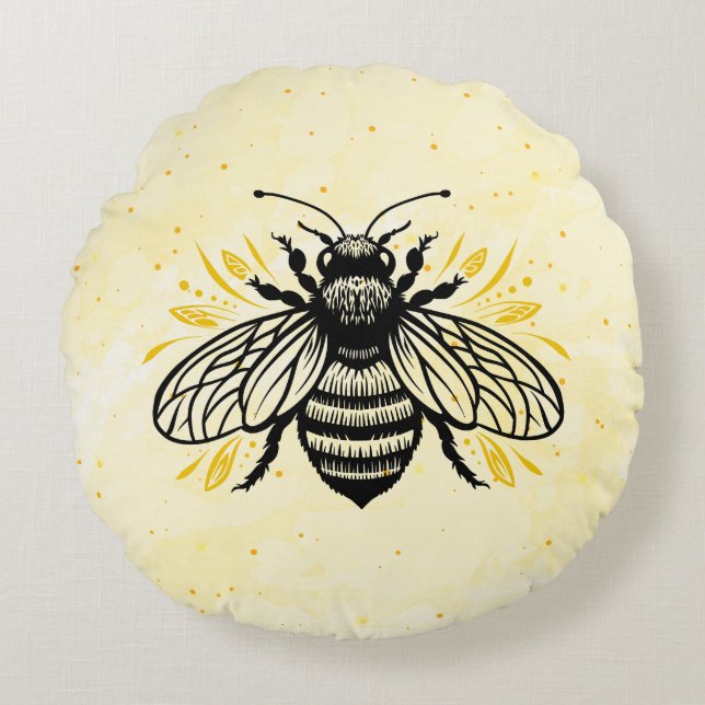 Bij-zonder mooi rond kussen (Voorkant)