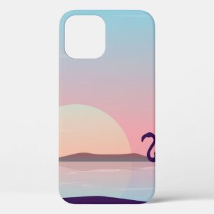 Bij zonsopgang flamingo scenery silhouettesflaming iPhone 12 hoesje