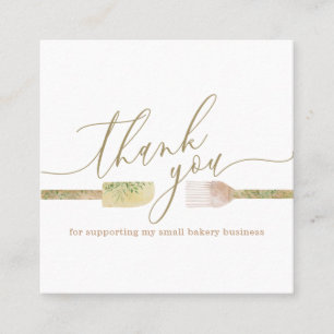 Bijbakkerij voor banketbakkerij bedankt vierkante visitekaartje