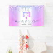 Bijbakkerijbanketbakken Paars glitter-dripscript Spandoek (Insitu)