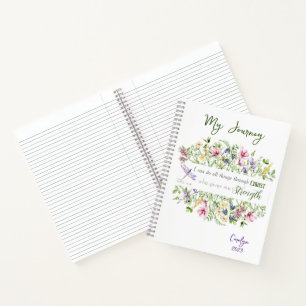 Bijbel als ik alles kan doen wat elegant botanisch notitieboek