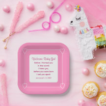 Bijbel Baby shower Verse Striped Pink