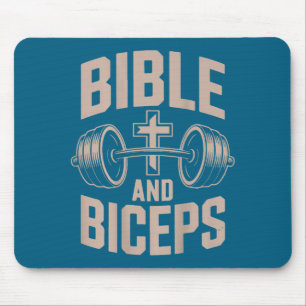 Bijbel & Biceps Gym Christelijke Workout Dumbbell Muismat