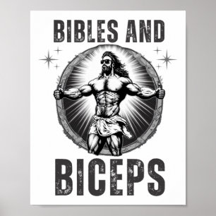 Bijbel Bodybuilding Jezus Fitness en Biceps Grappi Poster