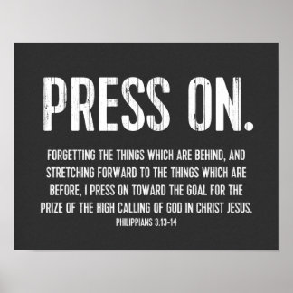 Bijbel Christelijk Poster, Filippijnen 3:13-14 Poster