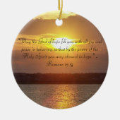 Bijbel citaat Romans 15:13 versiering Keramisch Ornament (Voorkant)