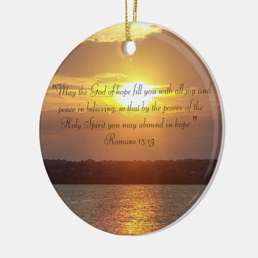 Bijbel citaat Romans 15:13 versiering Keramisch Ornament (Links)