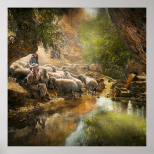 Bijbel - De Heer is mijn herder - 1910 Poster