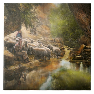 Bijbel - De Heer is mijn herder - 1910 Tegeltje