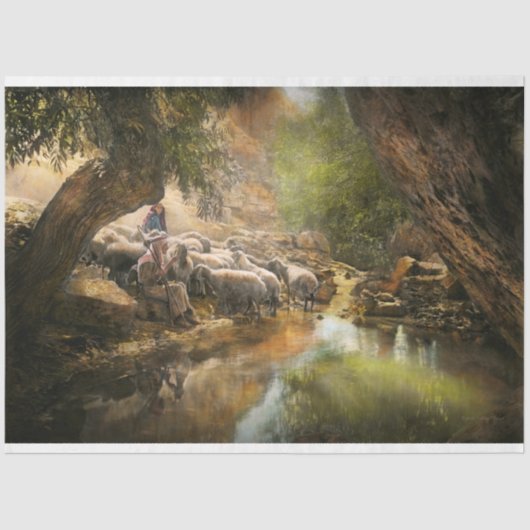 Bijbel - De Heer is mijn herder - 1910 Tissuepapier (Voorkant)